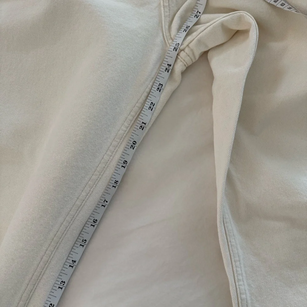 We The Free Cream Button Fly High Rise Cropped Jean